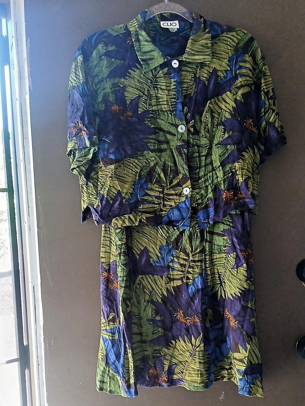 Clio Tropical Floral Mini Dress Vintage